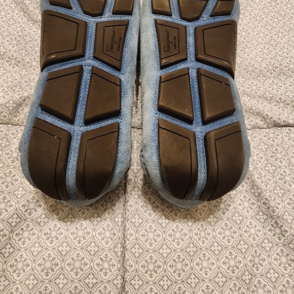 Salvatore Ferragamo Blue Suede Men's Loafers 9EE, Light Blue Denim Color Suade - Picture 6 of 7